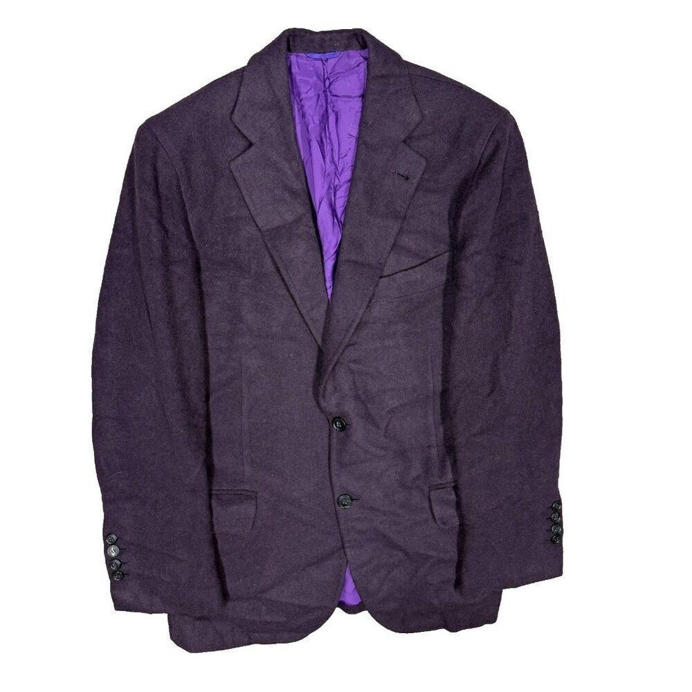 Bespoke Angelo Rosso Blazer Ariston 130s Wool Sport Coat Italy Purple 38R